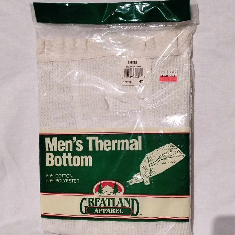Greatland Apparel Mens Thermal Bottom Waffle Knit Long Johns Natural Medium USA